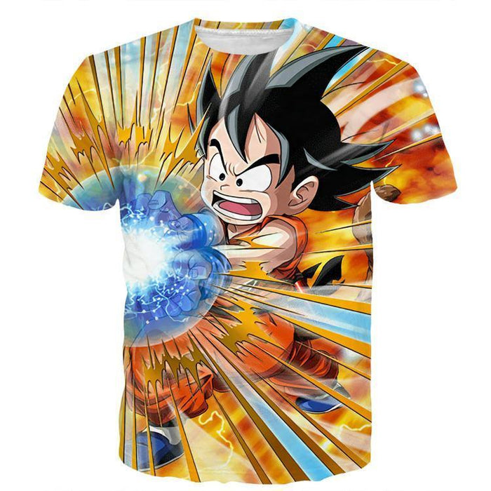 Dragon Ball Shirt  Energy Kid Goku Blue Kamehameha