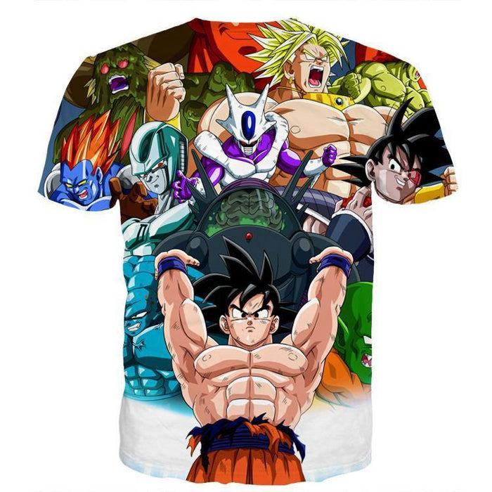 DBZ Goku Spirit Bomb Destroy Villains Cooler Broly Namek Vibrant T-Shirt