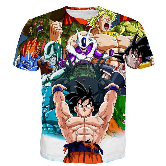 DBZ Goku Spirit Bomb Destroy Villains Cooler Broly Namek Vibrant T-Shirt