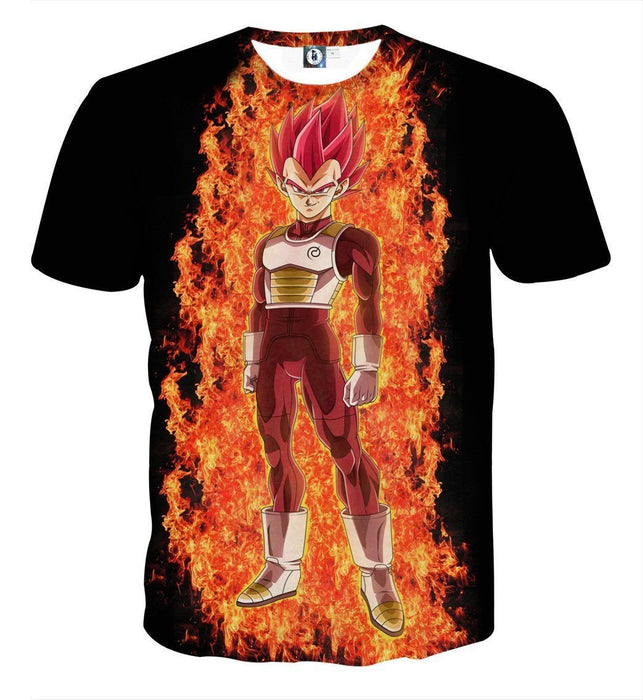 DBZ Vegeta Super Saiyan God Whis Symbol Fire Aura Streetstyle T-Shirt