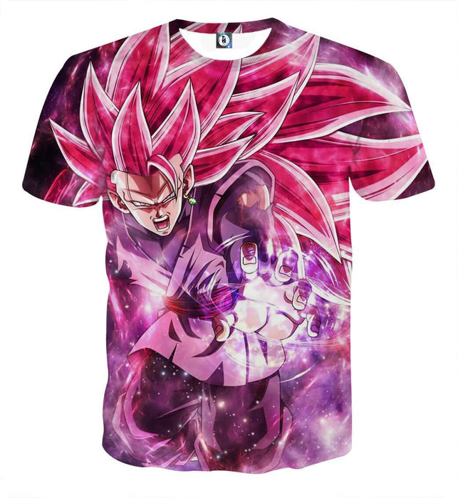 Dragon Ball Black Goku Rose 3 Ultra Instinct Epic 3D T-Shirt