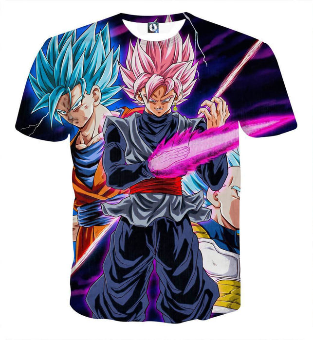 Dragon Ball Goku 2 Goku Rose Vegeta 2 Ultra Instinct T-Shirt