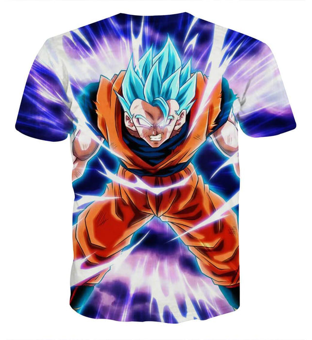 Dragon Ball Goku Blue Super Saiyan Epic Rage Casual T-Shirt
