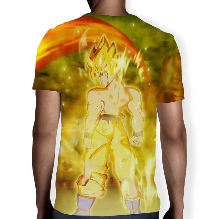 Dragon Ball Goku Super Saiyan Battle Posture Aura Style T-Shirt