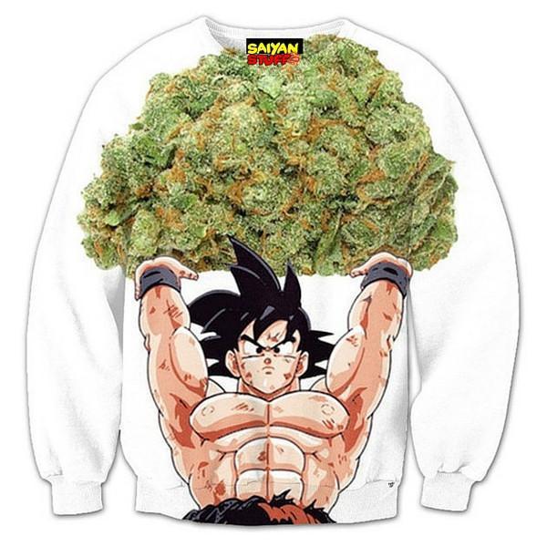 Dragon Ball Goku Weed Marijuana Spirit Bomb Crewneck Sweatshirt