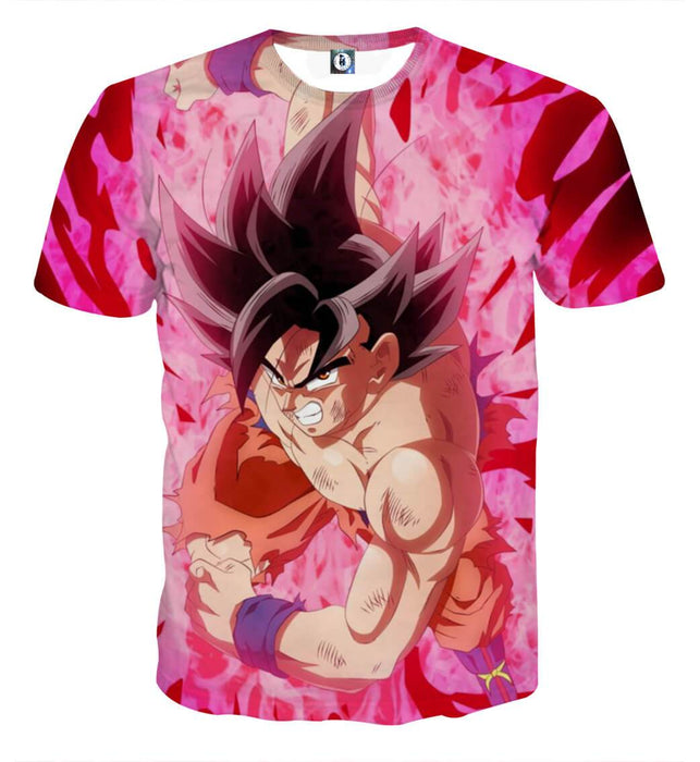 Dragon Ball Super Bruised Goku Red Kaioken Streetwear T-Shirt