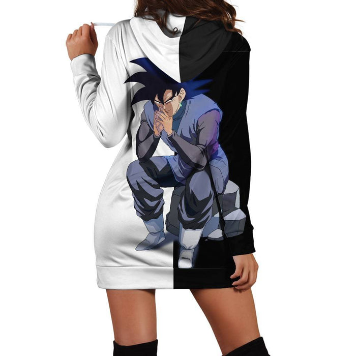 Evil Bad Sitting Goku Black Villain Dragon Ball Super Dress Hoodie