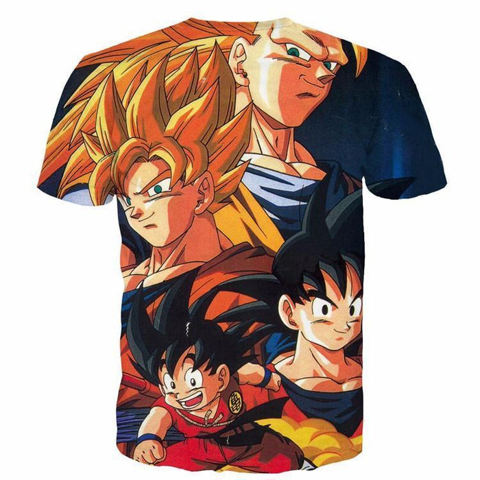 Goku Evolution from Kid to SSJ3 Transformation Dopest 3D T- Shirt