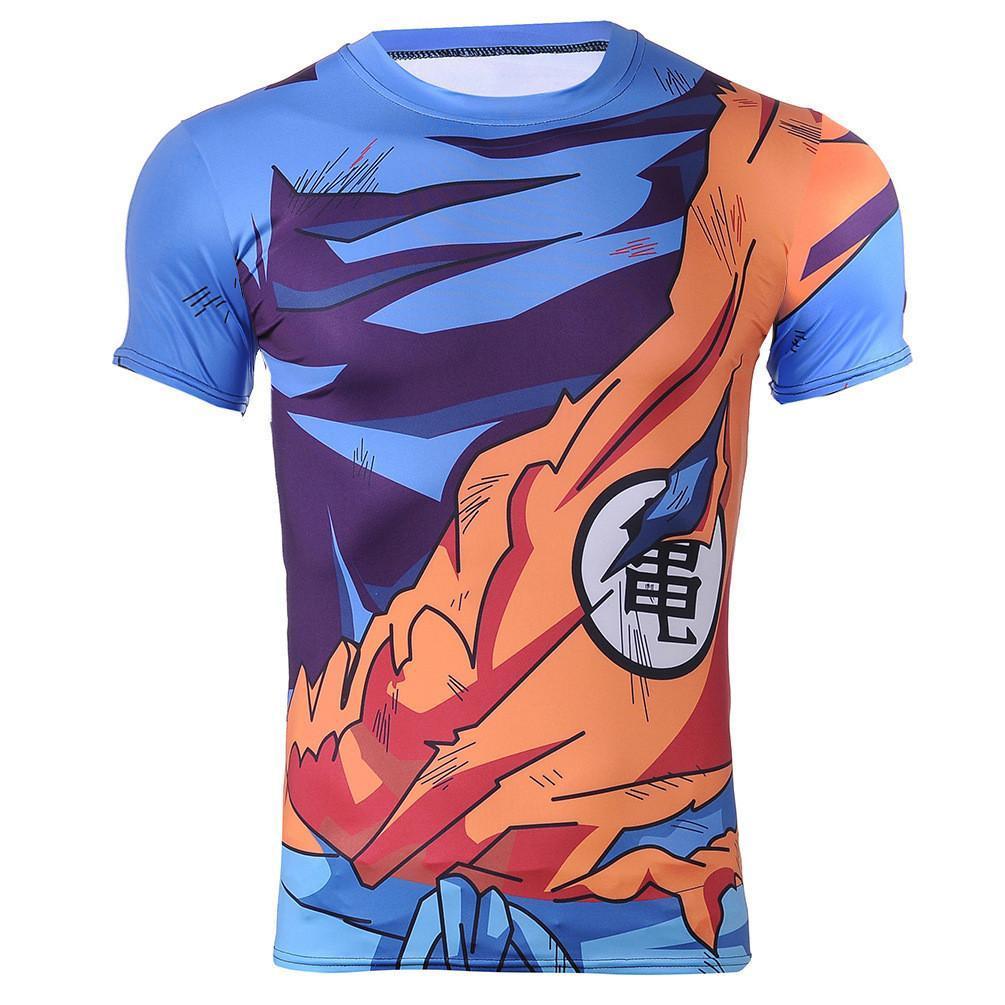 Goku Uniform Outfit Battle Damaged Workout Compression 3D T Shirt