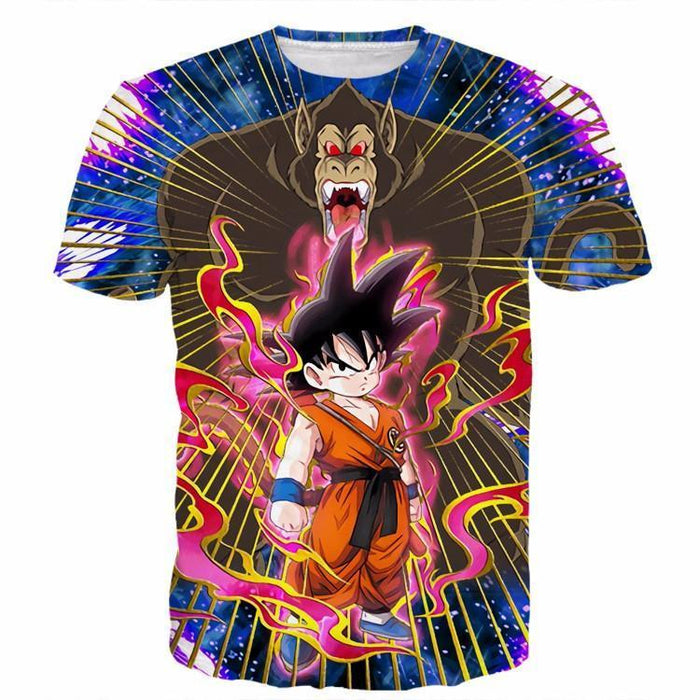 Great Ape Monkey Kid Goku Galaxy High-Quality Battle 3D T- Shirt