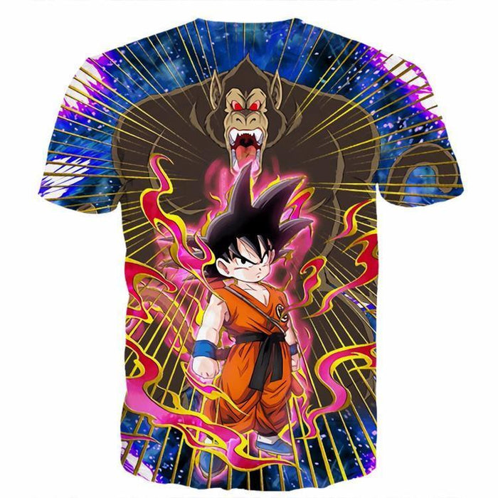 Great Ape Monkey Kid Goku Galaxy High-Quality Battle 3D T- Shirt