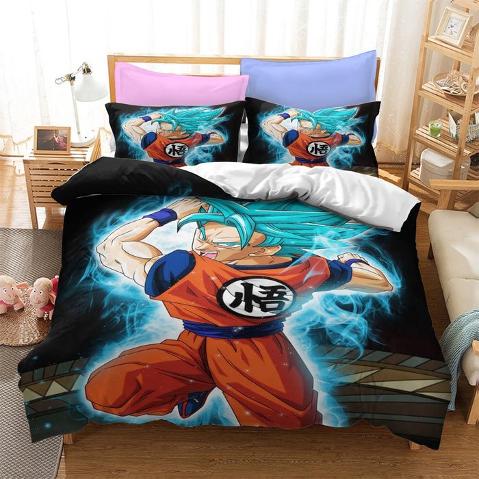 Blue Goku Kamehameha  Dragon Ball Super Bed Set