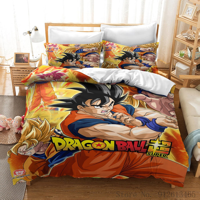 Awesome Dragon Ball Z Goku Saiyan Forms BedSet