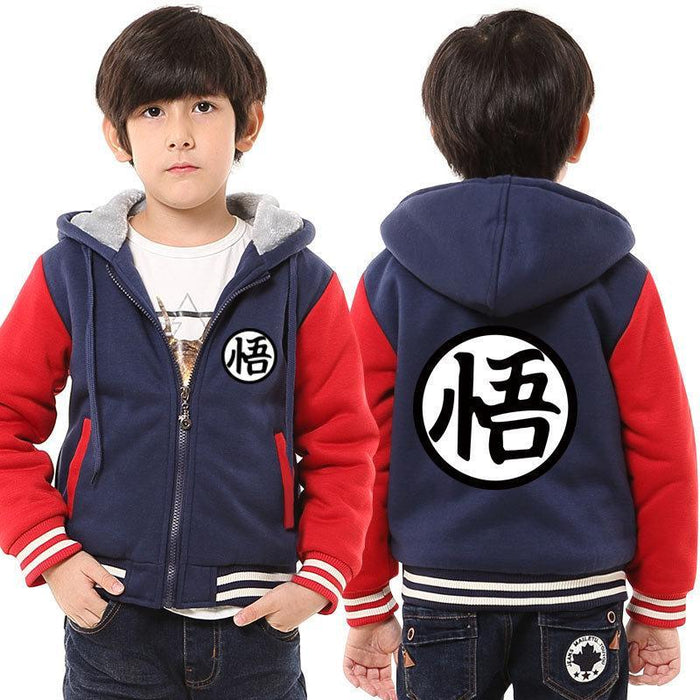 Dragon Ball Z Son Goku Kanji Logo Comfy Kids Hooded Jacket 3XL