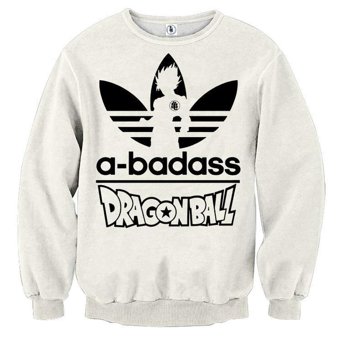 A Badass Adidas Parody Dragon Ball Goku White Stylish Sweatshirt