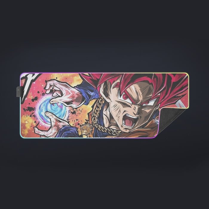 Goku Super Saiyan God cool LED Mouse Pad