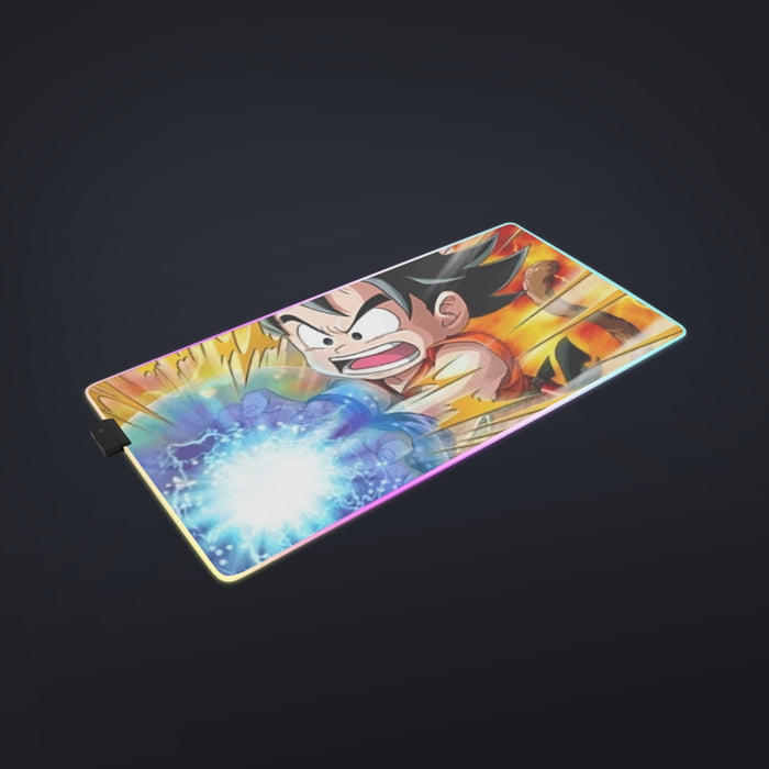 Dragon Ball Energy Kid Goku Blue Kamehameha cool LED  Mouse Pad