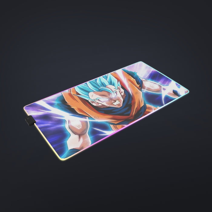 Dragon Ball Goku Blue Super Saiyan Epic Rage Casual Cool LED Mouse Pad