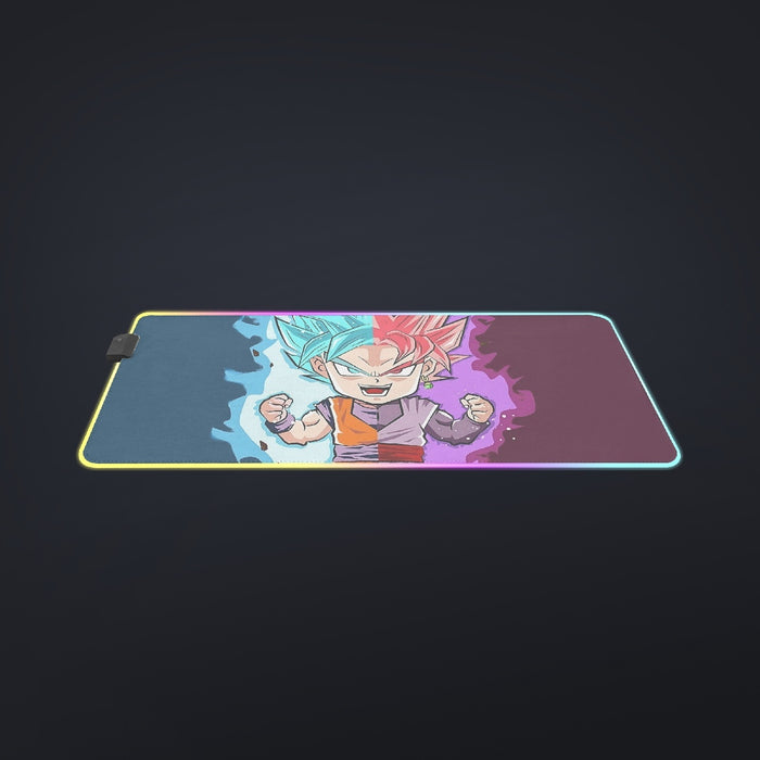 Dragon Ball Super Cute Chibi Blue Vegito Goku Rose Cool  LED Gaming Mouse Pad