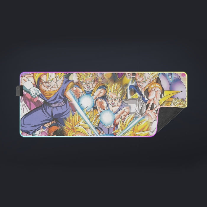 DBZ Goku Gohan Goten Super Saiyan Kamehameha Color Design Cool LED Mouse Pad