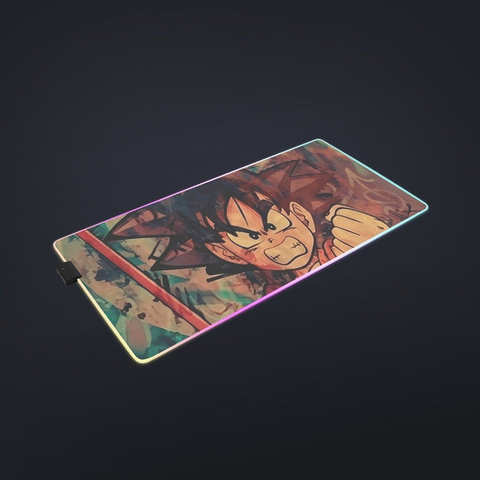 Kid Young Goku Vintage Tie Dye Painting Stylish DBZ 3D cool  LED Mouse Pad