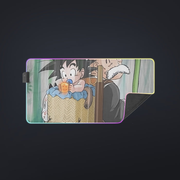 DBZ Kid Goku Super Saiyan Grandpa Gohan Cover Rain Cute Design LED Mouse Pad