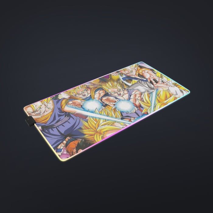 DBZ Goku Gohan Goten Super Saiyan Kamehameha Color Design Cool LED Mouse Pad