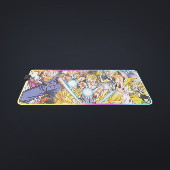 DBZ Goku Gohan Goten Super Saiyan Kamehameha Color Design Cool LED Mouse Pad