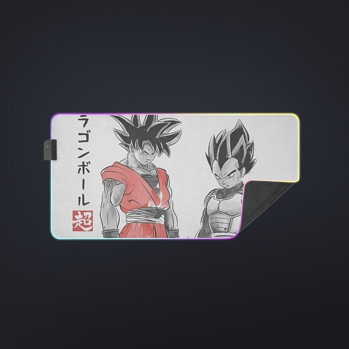 Watercolor Goku And Vegeta Posing Dragon Ball Z cool LED Mouse Pad