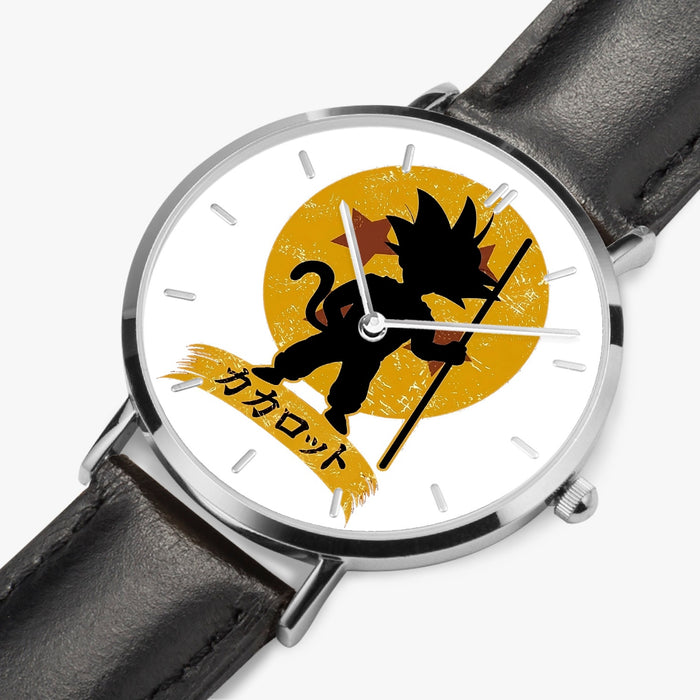 DBZ-Store Cute Kid Goku Shadow Logo White Watch