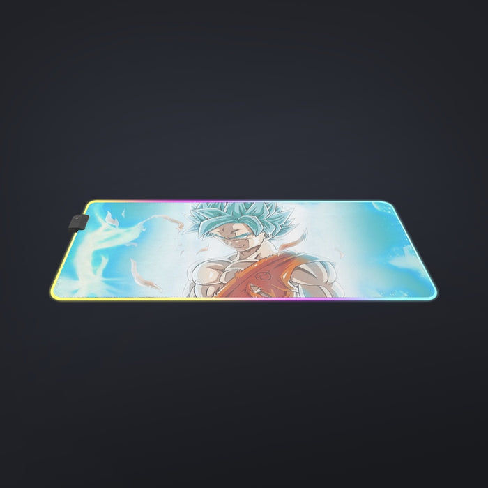 Dragon Ball Serious Super Saiyan Goku 2 Blue Epic Aura cool LED Mouse Pad