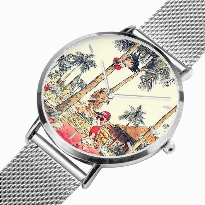 DBZ-Store Cute Palm Tree Kid Goku Master Roshi Vintage Watch