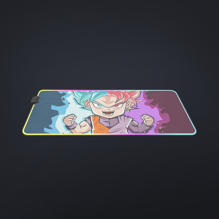 DBZ Goku Zamasu SSGSS God Blue Rose Super Saiyan Chibi Cool LED  Mouse Pad