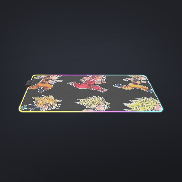 Dragon Ball Anime Son Goku All Form Transformation cool  LED  Mouse Pad