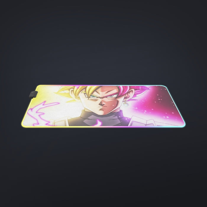 DBZ Goku God Half Rose and Golden Portrait Dope Design cool LED Mouse Pad