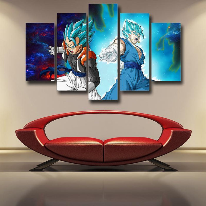Dragon Ball Gogeta Vegito Cool Design Galaxy 5pc Wall Art Print