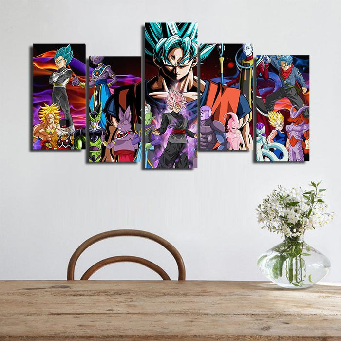 Dragon Ball Super  DBS Evil Enemies 5 piece Canvas