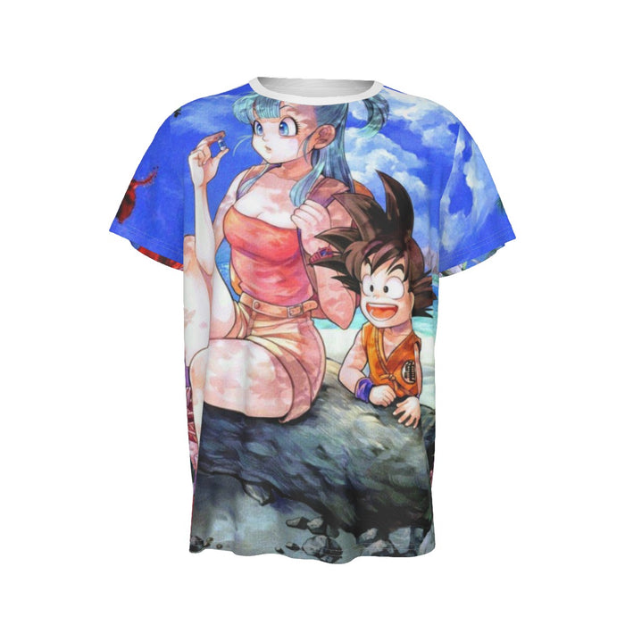 Dragon Ball Shirt  Kid Goku With Bulma Sitting Down