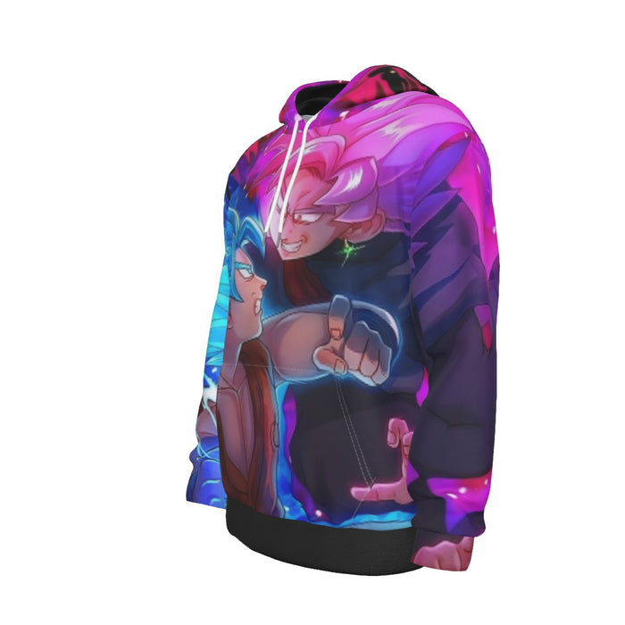 DBZ Goku Black Rose vs. Goku God Blue Fan Art Style Hoodie