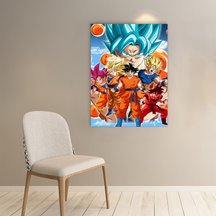 Goku's Evolution Dragon Ball Z Art Poster