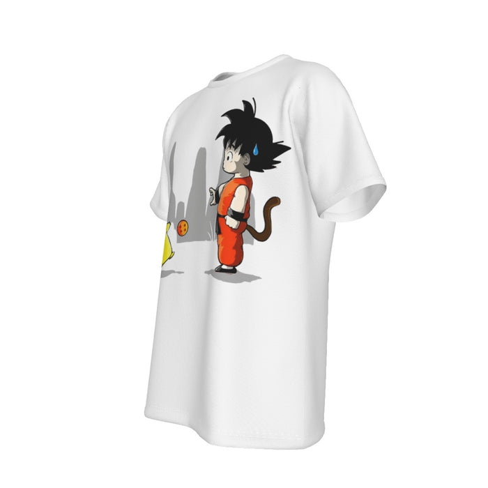 Goku Throwing A Dragon Ball At Pikachu T-Shirt