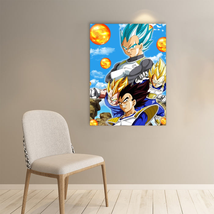 Vegeta's Evolutions  Dragon Ball Z Art Poster