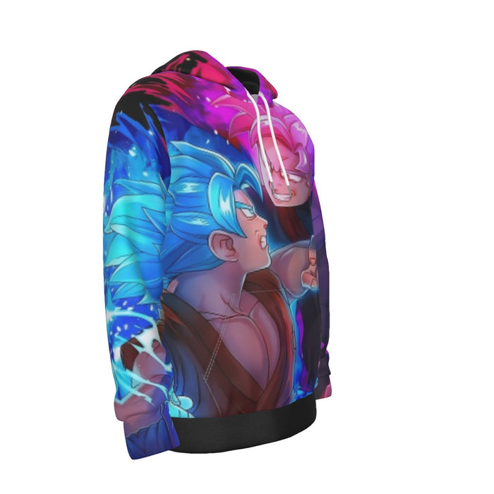 DBZ Goku Black Rose vs. Goku God Blue Fan Art Style Hoodie