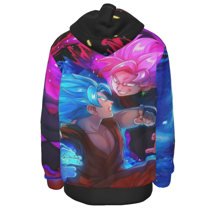 Dragon Ball Goku Blue VS Goku Rose Epic Fight Hoodie