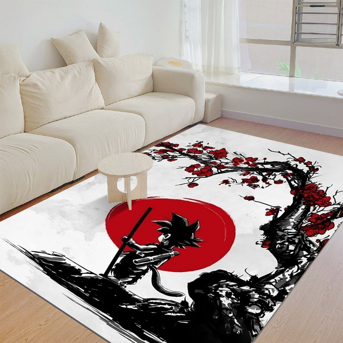 Kid Goku Cherry Blossom Rug