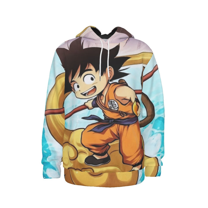 Happy Kid Goku Flying Cloud 3D Artwear Gorgeous Blue Sky 3D Hoodie