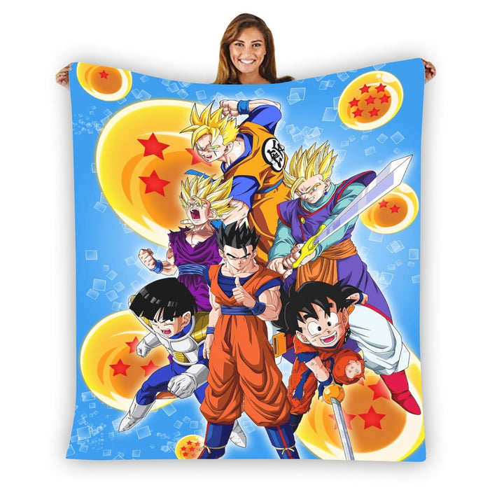 Son Gohan Evolution Dragon Ball Z Blanket