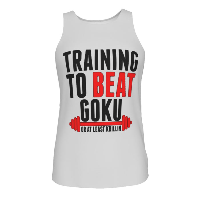 Dragon Ball Z Training To Beat Goku Grey Tank Top