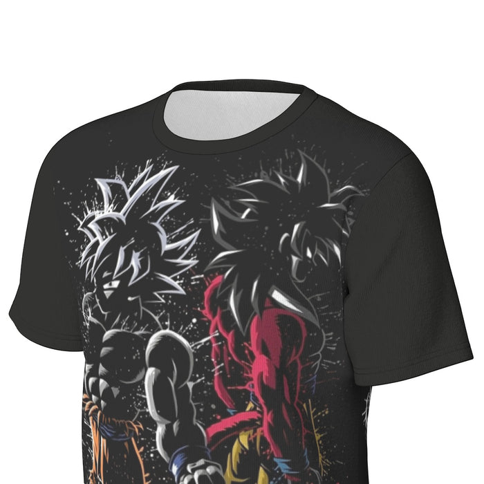Black and White Goku UI and SSJ4 Cotton Tshirt