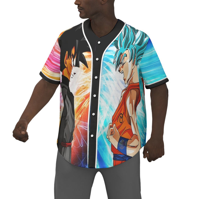 Dragon Ball Super  SSJ Blue Goku Vs Black Goku Baseball Jersey